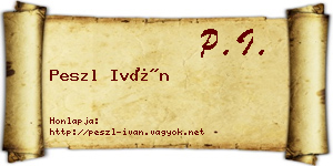Peszl Iván névjegykártya
